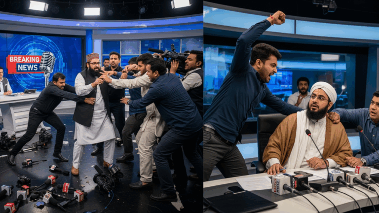 Violent Attack on Maulana Sajid Rashidi in Noida News Studio Sparks Controversy